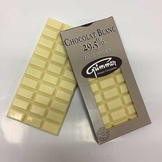 Tablette 100g chocolat blanc 29,5